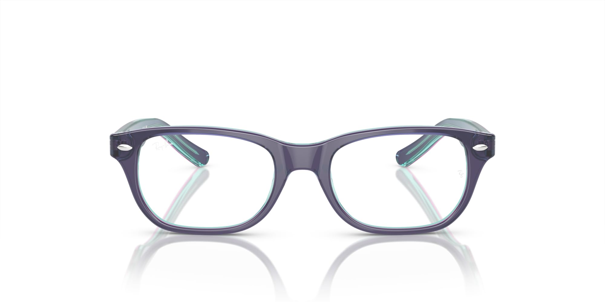 Photo 1 of Ray-Ban Kids' RY1555 Square Prescription Eyewear Frames, Top Blue/Violet/Light Blue/Demo Lens, 46 mm