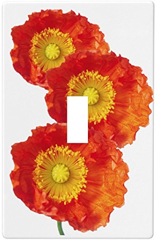 Orange Poppy Flower Wallplate Decorative Switch Plate Cover (1 Gang - Single