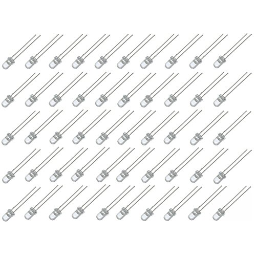 Optimus Electric White LEDs 5mm Super Bright Round Head Light Emitting Diode for Prototyping and Signage Projects 200pcs from