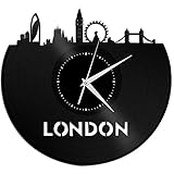 VinylShopUS - London Vinyl Wall Clock Cityscape Travel Gift