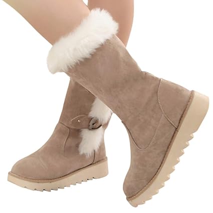 Geili Winterstiefel Damen Schneestiefel Wasserdicht Warm Gefüttert Fell Winterschuhe Stiefelette Outdoor Boots Arbeitsschuhe 