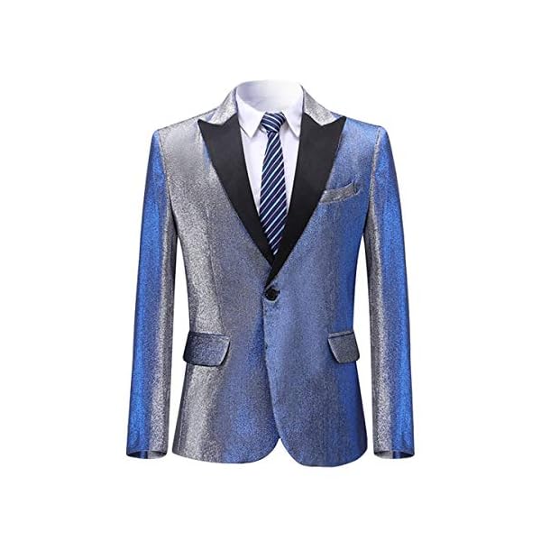 Mens Shimmer Dress Suit Jacket 1 Button Tux Blazer Dinner Sport Coat