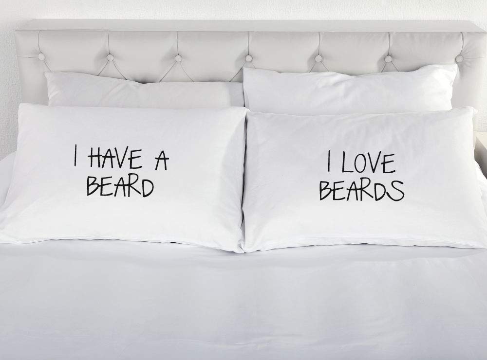 60 Second Makeover Limited I Have a Beard I Love Beards Couples Novelty Pillowcase Pillow Case Gift Funny Bedding Present
