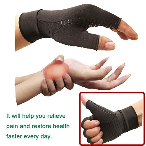 JIUFENTIAN Compression Gloves Copper Arthritis Gloves for Women and Men