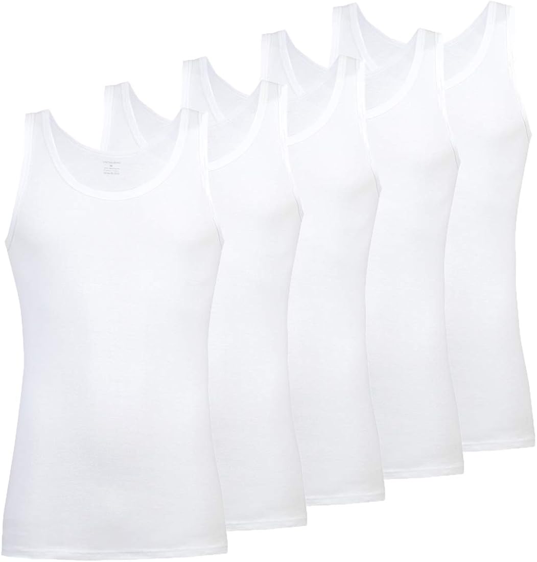Farchat Unterhemd Herren Tank Top 5er Pack gek/&auml;mmte Feinripp-Baumwolle Verschiedenen Gr/&ouml;/&szlig;en