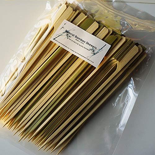 Kunhong Bamboo Skewers, Appetizer Picks, Bamboo Paddle Sticks, 7 Inch,Natural Bamboo Paddle Pick BBQ Skewers, For Food, Barbecue Grill, Party, Sandwich, Cocktail,Kabob (200pc)