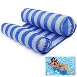 FLYMEI Pool Floats for Adults, Inflatable Hammock Lounge for Vacation, Blue Swimming Pool Floats, Floating Bed, Lazy River Float