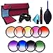XCSOURCE 58mm 9pcs Graduated Color Filter Kit Orange Blue Grey Red Green Purple Pink Yellow Brown For Canon EOS 650D 50D 40D 400D 450D Rebel T1i T2i T3i 600D 550D LF498
