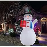 10Ft Tall Giant Christmas Inflatable Snowman with Gift Bag, Build-in led Lights, Outdoor Indoor Holiday Decorations Blow up Lawn Inflatables Home Family Decor Yard Decoration