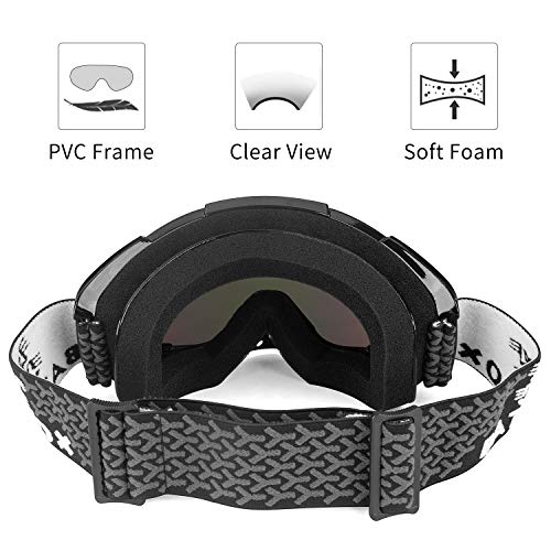 BATFOX Motorcycle Goggles Dirt Bike ATV Motocross Safety ATV Tactical Riding Motorbike Glasses Goggles for Men Women Youth Fit Over Glasses UV400 Protection Detachable Lens with Nose Guard (colorful)