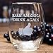 Fineware Make America Drink Again Funny Wine Glass - 15 Oz Etched Stemless Libbey Glass
