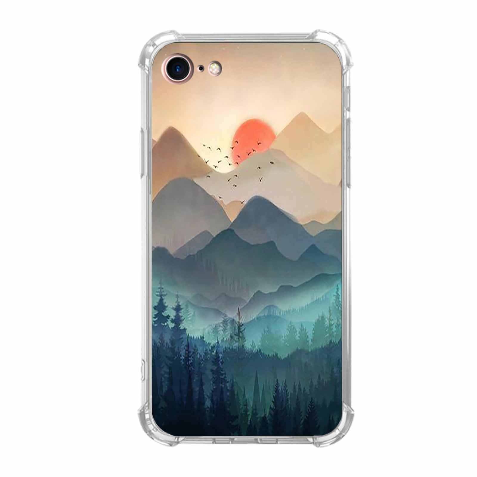 Photo 1 of malegaon Sunset Nature Landscape Case for iPhone 7/8/SE,Wilderness Night Art Painting,Soft TPU Full Cover Case for iPhone 7/8/SE