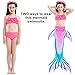 Girls Mermaid Tails for Swimming Bathing Suits Mermaid Theme Swimsuits Toddler Girls Birthday Gift for 3-12Y (D-Green Pink, 5-6 Years)