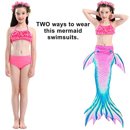 image for iGeeKid Garlagy 3 Pcs Girls Swimsuit Mermaid Tails for Swimming Bikini