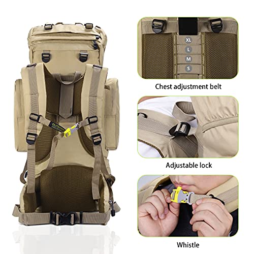 WEZOXV Internal Frame Hiking Backpack 85L Daypack Rucksack Camping