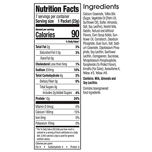 WonderSlim Protein Pudding, Toffee Cream 6g Net Carbs, 90 Calories, 2g Fat, 12g Protein (7ct