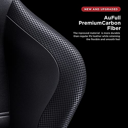 AutoFull-Silla-Gaming-Silla-Gamer-Ergonomica-Silla-de-Oficina-Cuero-de-PU-Silla-de-EscritorioAltura-e-inclinacion-AjustablesReposacabezas-y-Soporte-LumbarReposapiesNegro