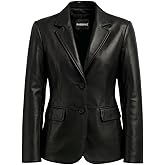 Leather Blazers for Women - Business Casual Coat - Real Lambskin Blazer Jackets for Women's
