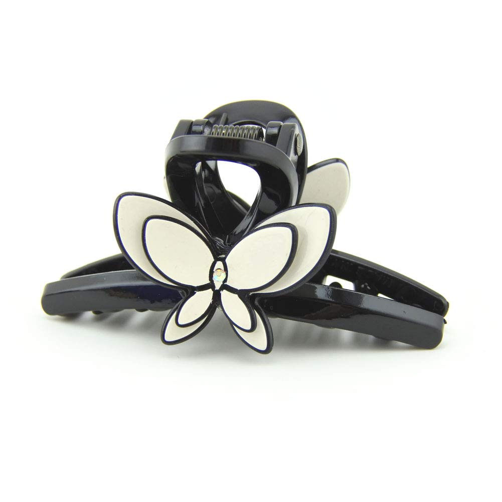 Meilliwish Noble Little Butterfly Women Girls Ponytail Holder Hair Claw Clip 1 PCS(D95)(White)