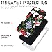 TOPSKY Compatible with iPhone 6S Plus Case,iPhone 6 Plus Case, Three Layers Rugged Armor Shockproof Soft Silicone Anti-Scratch Hard PC Protective Case for iPhone 6 Plus/6s Plus,Flower 2 Black