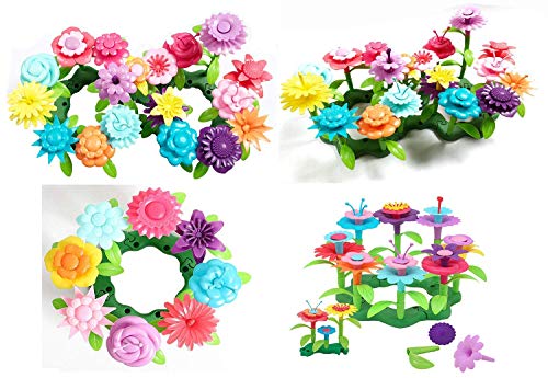 image for QHTOY DHSM Children's Toy Set Flower Building Toy Garden Building Bloc