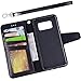 Arae Case Compatible for Samsung Galaxy S8+ / S8 plus, [Wrist Strap] Flip Folio [Kickstand Feature] PU leather wallet case with ID&Credit Card Pockets (NOT for galaxy s8) (Black)