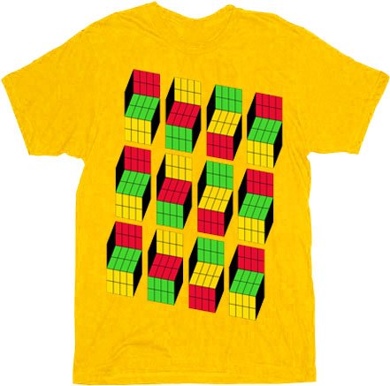 The Big Bang Theory Sheldon Cooper Opti Blocks Adult Mustard T-Shirt