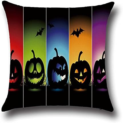 DolphineShow Printed Accent Cotton Linen Square Throw Pillow Cases Sofa Simple Cushion Cover 18x18