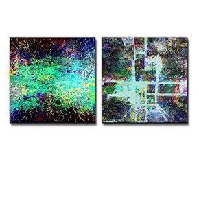 Wall26-2 Piece Splashed Canvases with Vibrant Colors - Canvas Art Home Art - 12x12 inches