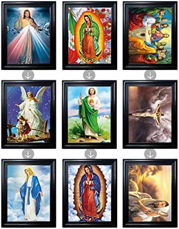 Those Flipping Pictures Religous Bundle Framed Holographic Wall Art-Multiple Pictures in ONE-Light up Your Home with Love-Lenticular Artwork-Hologram Images Change-Technology