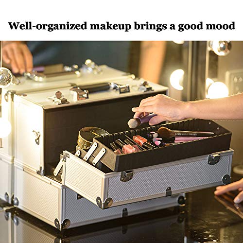 Joligrace Extra Large Makeup Train Case 6 Tray Make Up Artists