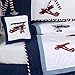 Sweet Jojo Designs 9-Piece Red, White and Blue Vintage Aviator Airplane Plane Baby Boy Bedding Crib Set