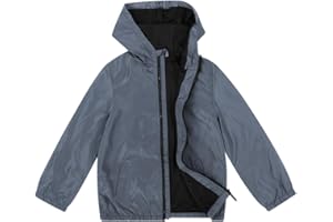 CASELAND Boys Rain Jacket Hooded Kids Water-resistant Raincoat Casual Lightweight Breathable Windbreaker Outwear