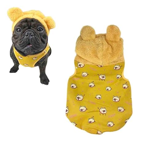 Meioro Hund Weste warme Pullover Shirt Haustier Kleidung gelbe Hunde Kleidung Welpen französische Bulldogge Mops Kleidung