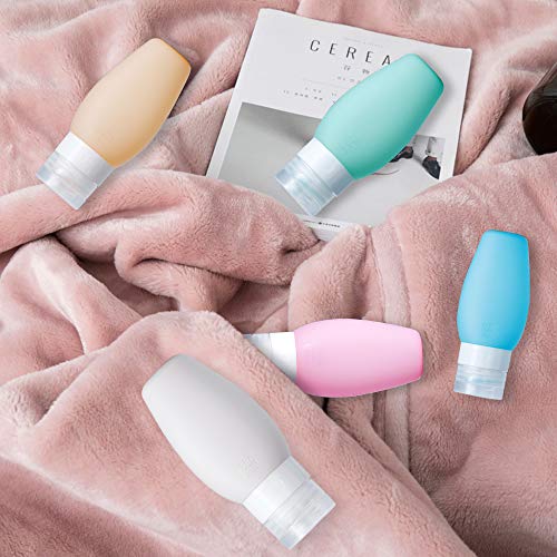 image for Travel Bottles - Uervoton 10pcs Leakproof Silicone Refillable Travel C