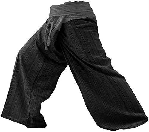 NEW Unisex 2 Tone Thai Fisherman Pants Yoga Trousers Free Size Cotton Gray and Charcoal, FS