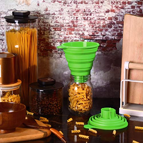 Canning Jar Lifter and Silicone Collapsible Funnel Foldable Large