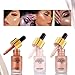 Beauty Glazed Face Glow Liquid Highlighter Contour Make Up Glitter Brighten Shimmer 3D Highlighters Waterproof (BRONZE)