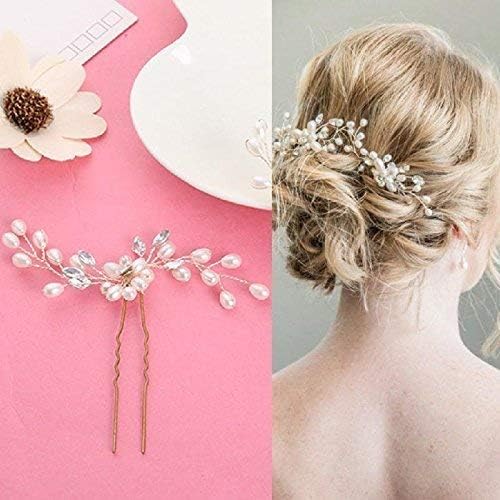Losuya 4 x Elegant Ladies Pearl Rhinestone Hair Clips Wedding Bridal Hair Accessories, 1 count (Pack of 4) - Image 5