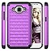Galaxy Core Prime Case, Style4U Studded Rhinestone Crystal Bling Hybrid Armor Case Cover for Samsung Galaxy Core Prime G360 with 1 Style4U Stylus [Purple/Black]