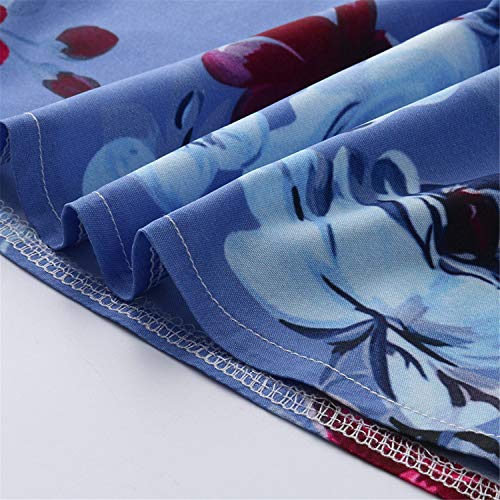 Soluo-Women-Bohemian-Short-Sleeve-Floral-Print-Tunic-Top-Blouse-Casual-V-Neck-Button-Down-Collar-Blouses-Shirts