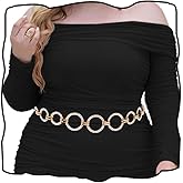 CanB Gold Waist Belt Circle Waist Chain Belt Metal Waist Belts Women Waist Accessories for Women