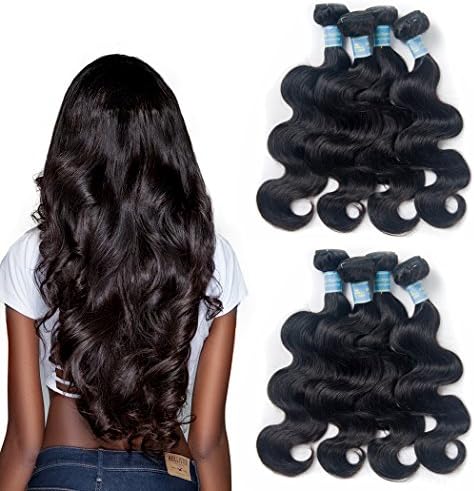 100% Unprocessed Virgin Brazilian Human Hair Bundles Body Wave Hair Extensions Grade 7A Human Hair Weft Natural Black Color 16 Inch