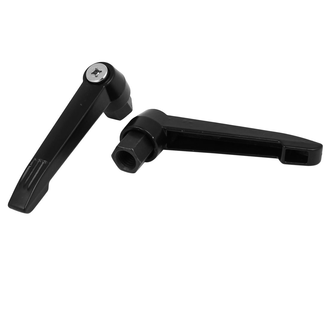 Sourcingmap M12 Female Thread 95mm Handle Anti-Acid Machinery Adjustable Clamping Levers Black 2pcs