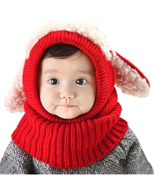 Baby Boys Girls Winter Hat Scarf Woolen Earflap Hood Scarves Skull Caps
