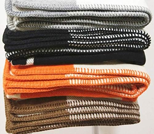 VSCOGIRL H Blanket Throw Soft for Sofa Couch Decorative Knitted Blanket Home Bed Decorative Wool & Cashmere Knitted Throw Blanket (Khaki)