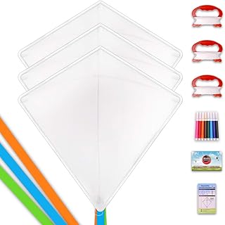 Kinderdrachen Bausätze Bastelset Flugdrachen für Kinder ,Einleiner Drachen Basteln Kite Kit,3 Stück