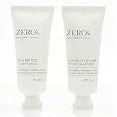 ZERO% Shampoo and Conditioner Set, Travel Size, 12 pack (6 of each), Naturally KIND Formulation, No Sulfates or Parabens, 1.35 fl oz / 40ml (each)