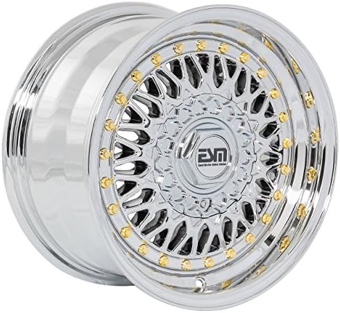 ESM-002R Wheels Rims Platinum Chrome 15x7 15" 4x100 5x100 +15 cb 57.1 ESM Wheels