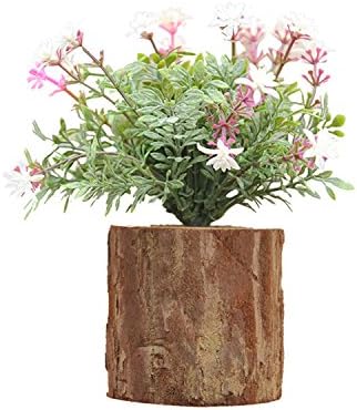 Magrace Handmade Wooden Plant Wall Hanging Mounted Vase Arrangement Planters Stickers Containers With Artificial Plants (babysbreath)